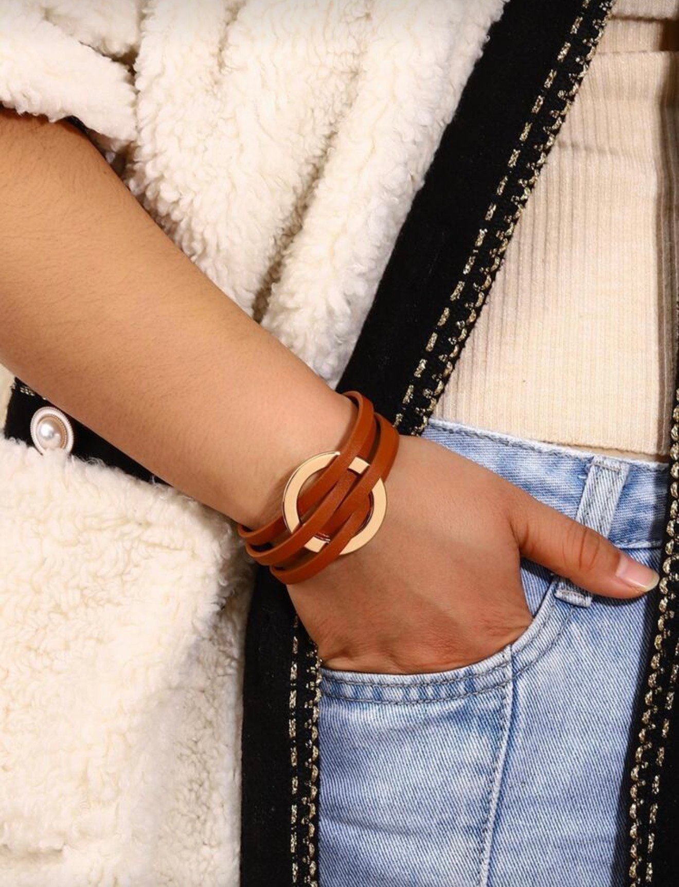 1 pièce Bracelet minimaliste à boucle croisée pour femmes