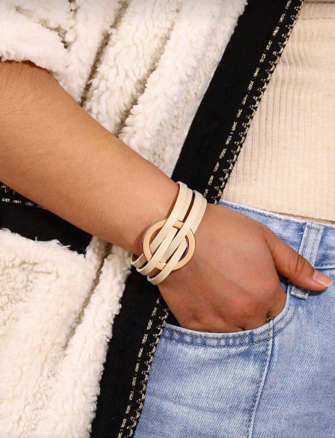 1 pièce Bracelet minimaliste à boucle croisée