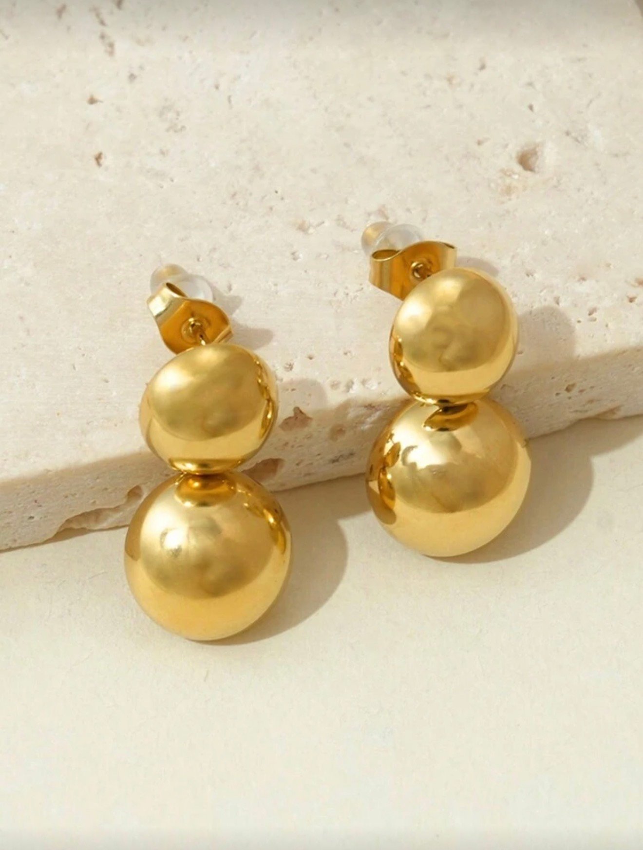 1 paire de boucles d'oreilles à tige en acier inoxydable