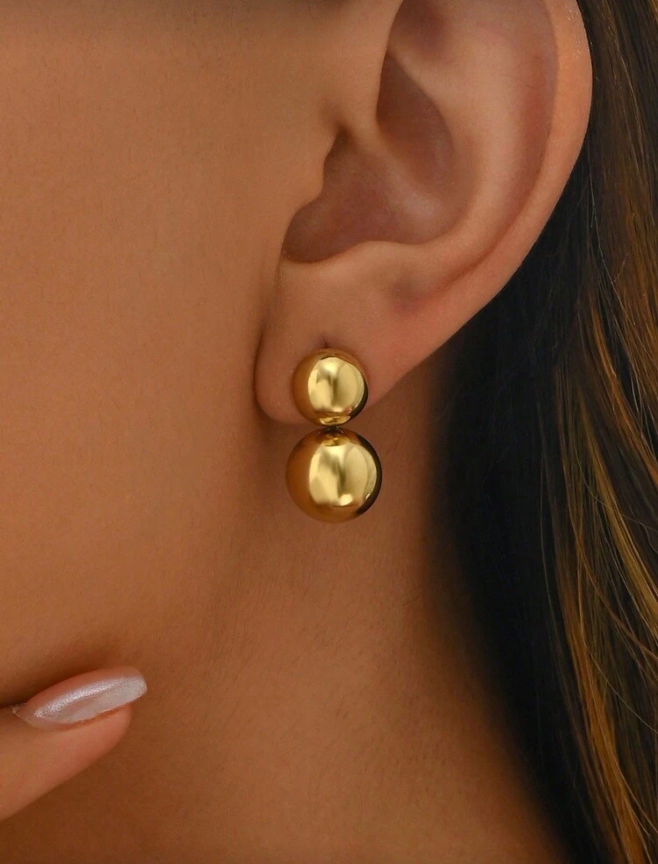 1 paire de boucles d'oreilles à tige en acier inoxydable