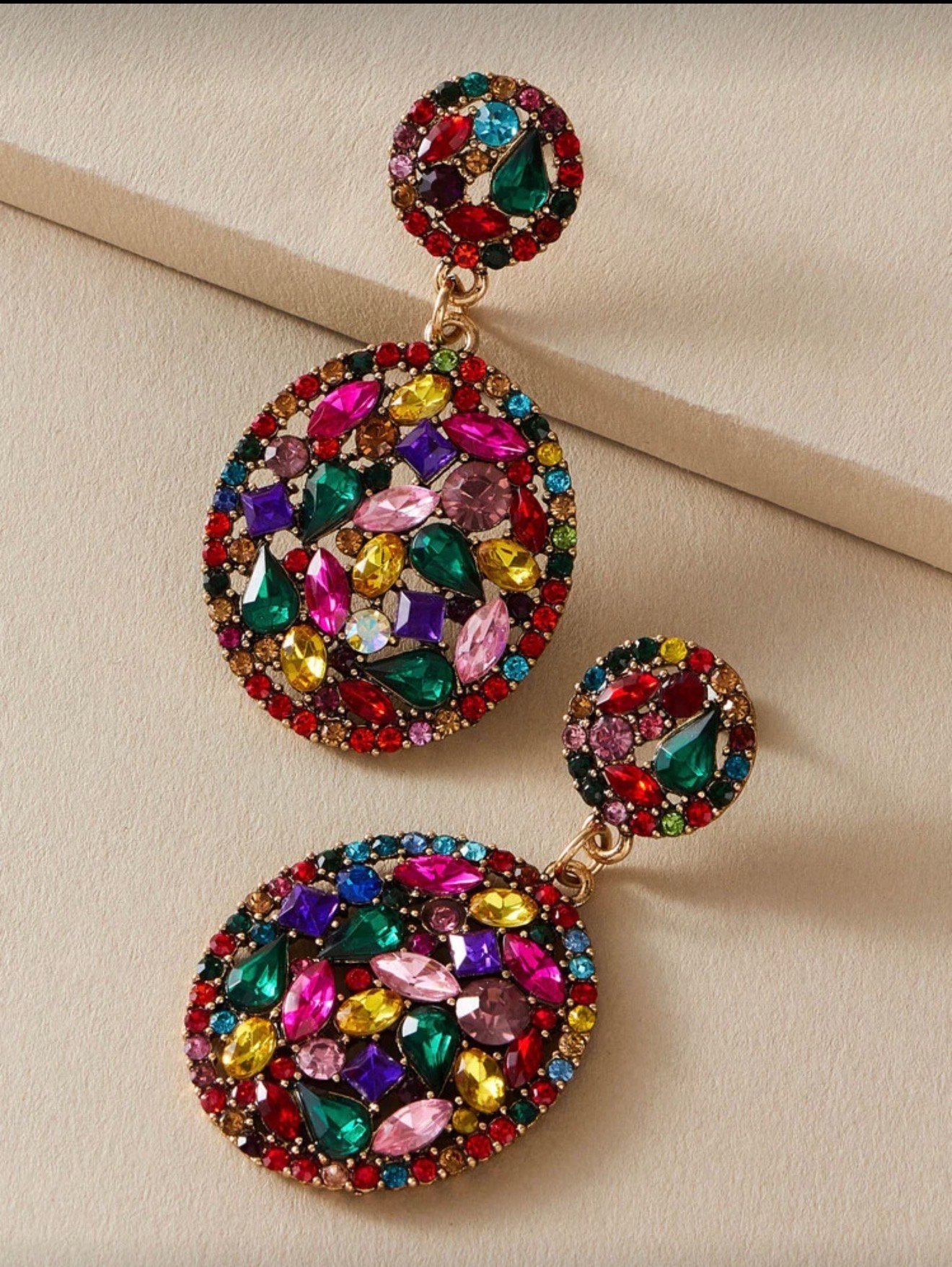 imoli Pendants d'oreilles ovale de couleur aléatoire à